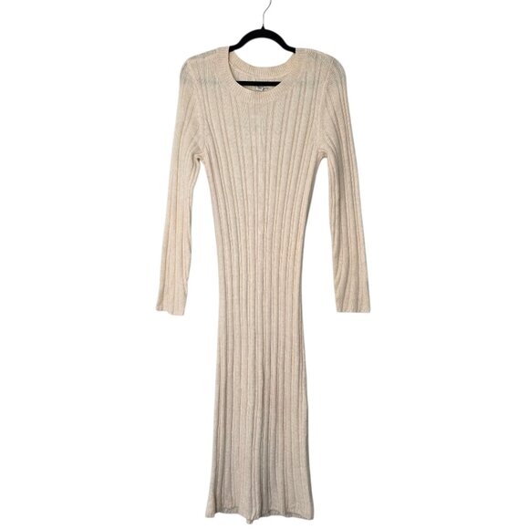 American Eagle Outfitters Dresses & Skirts - American Eagle Ribbed Knit Long Sleeve Sweater Dress - Beige